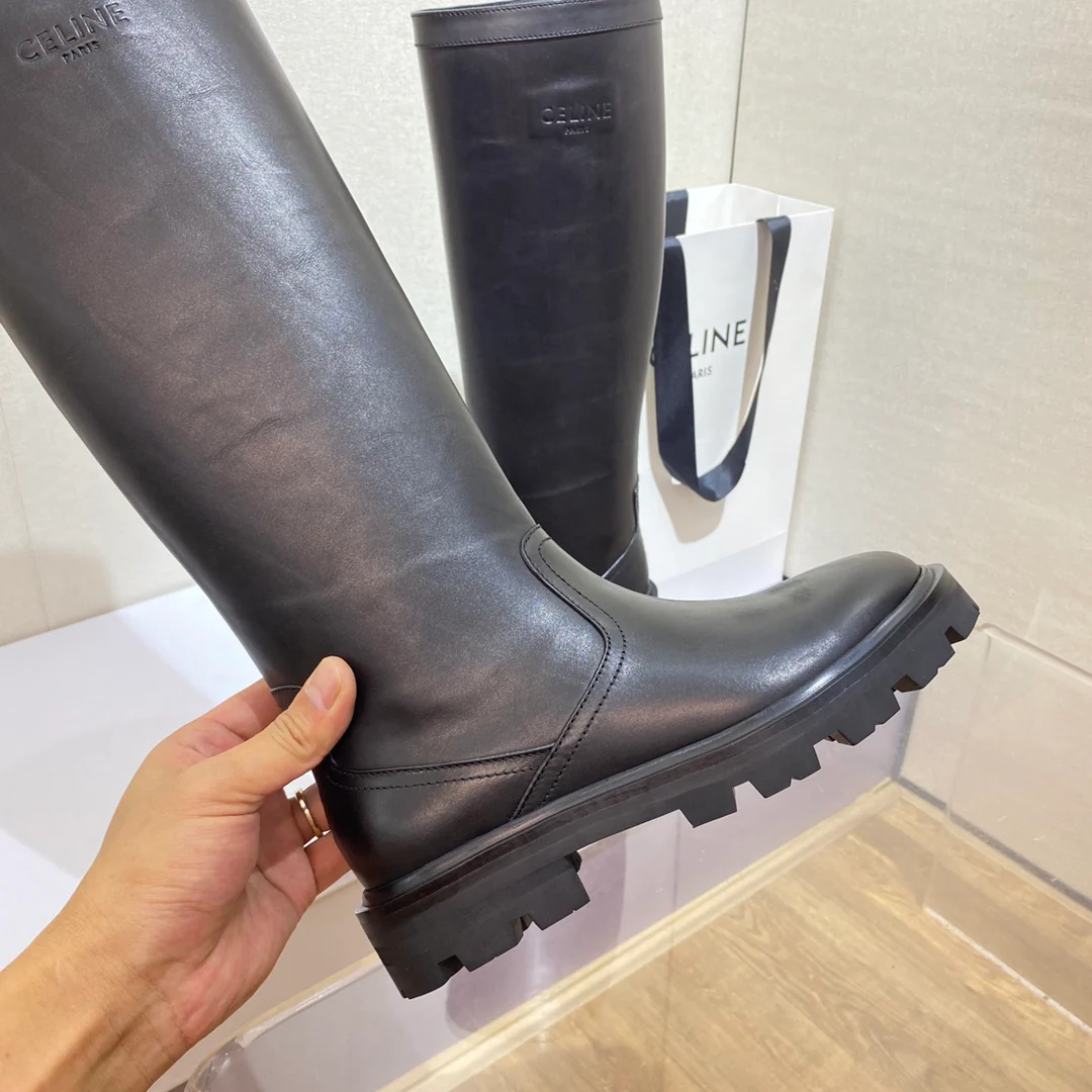 Сапоги для верховой езды Celine Arc de Triomphe в стиле подиума - черные