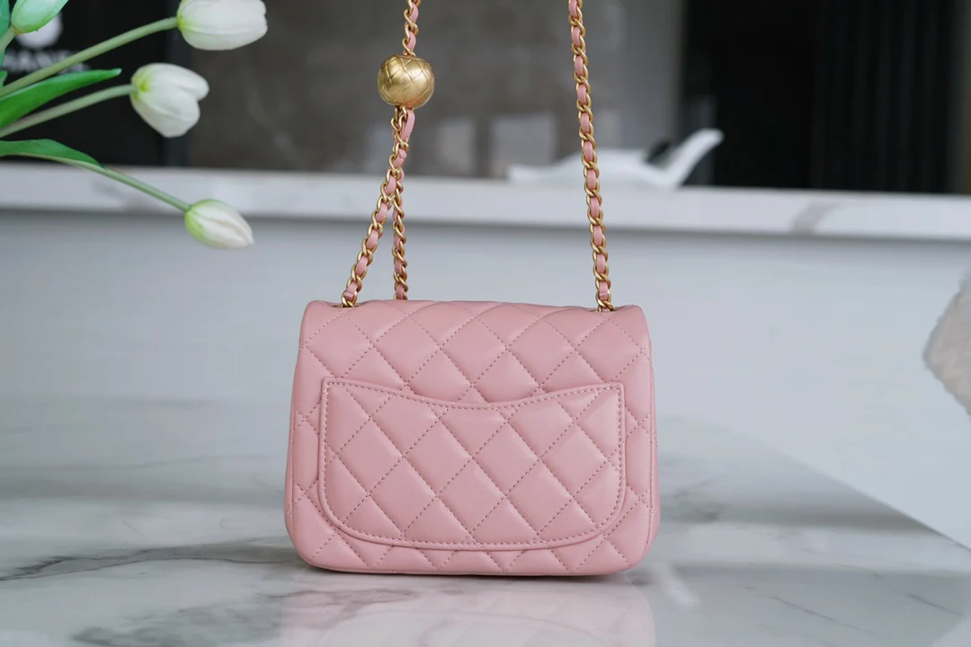 Chanel 23k Gold Globe Square Pink
