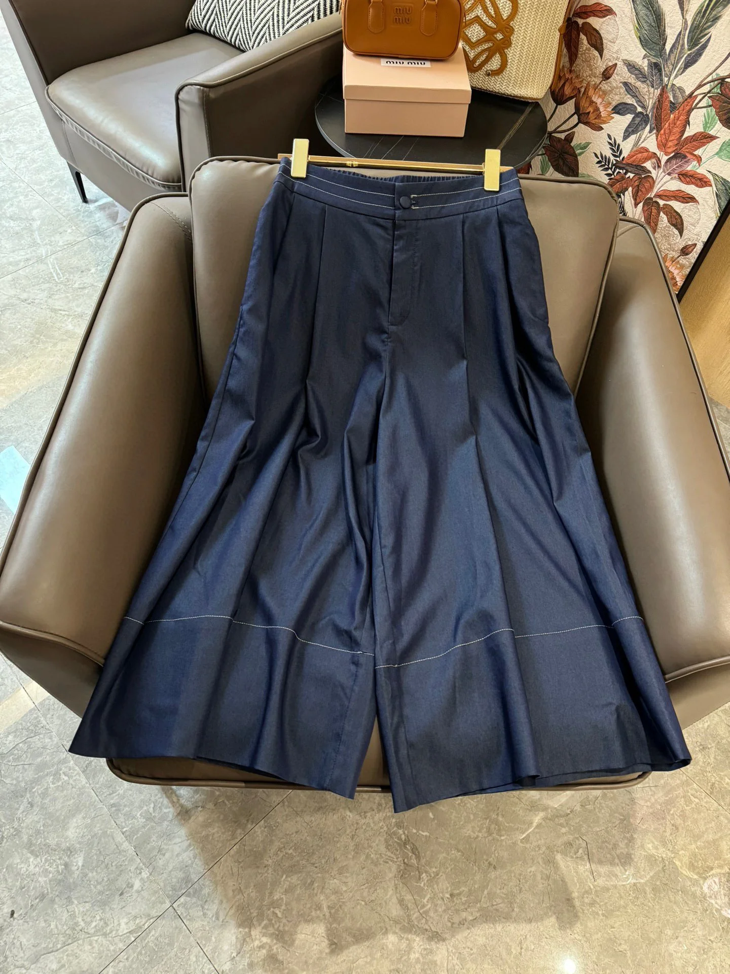 Новые широкие брюки Celine 2404-24ss - синие