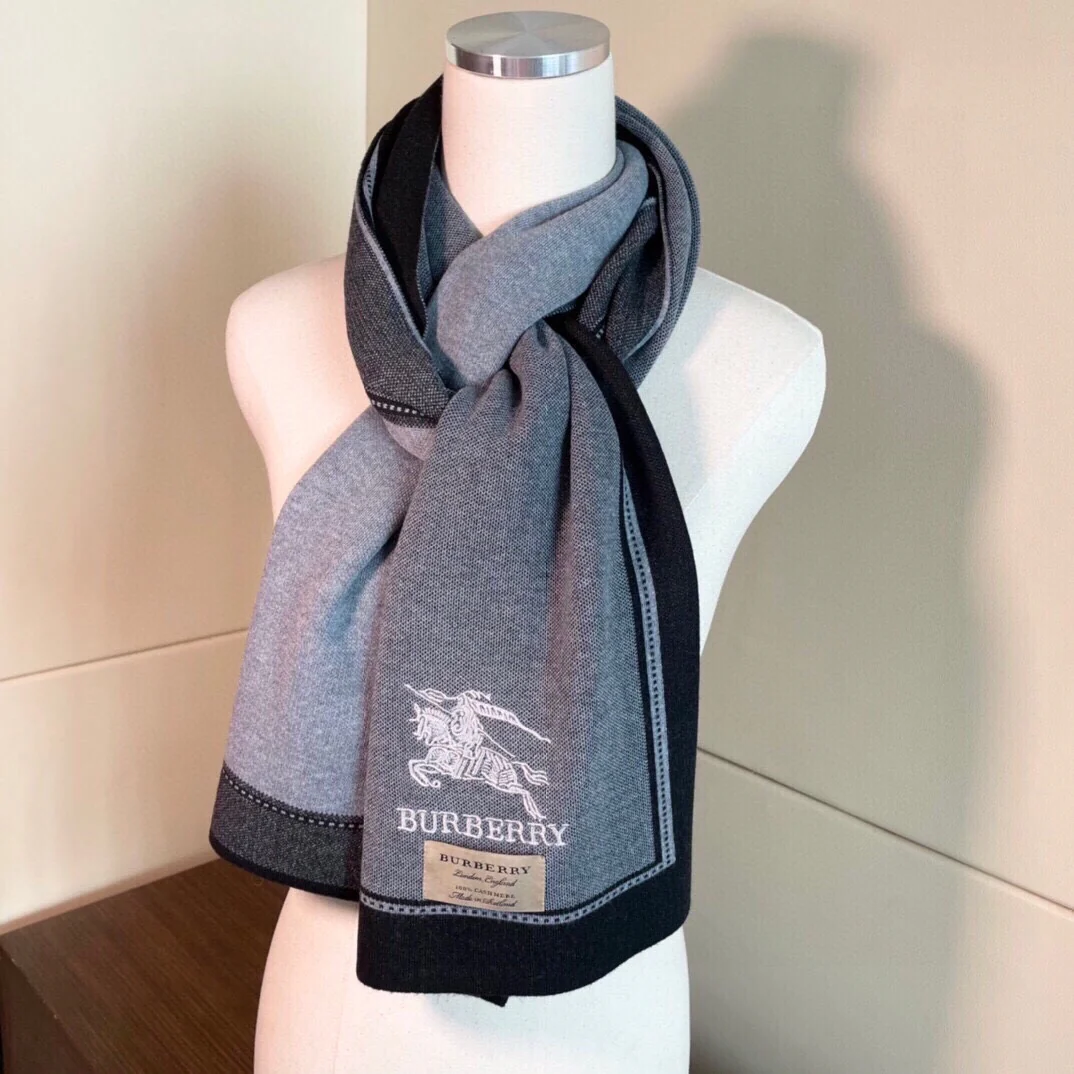 Мужской шарф Burberry 2024 с цветовыми блоками - Размер 32 - 200