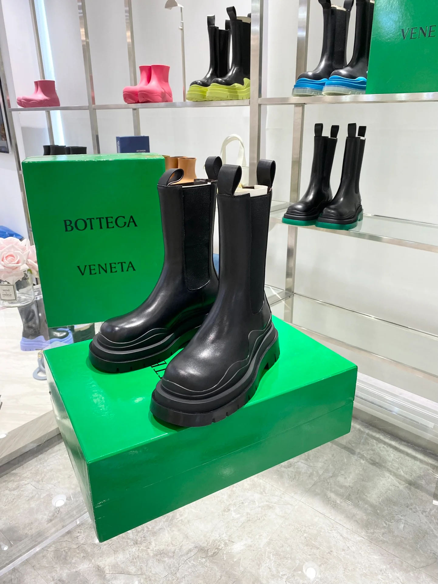 Сапоги BV до середины икры - черные