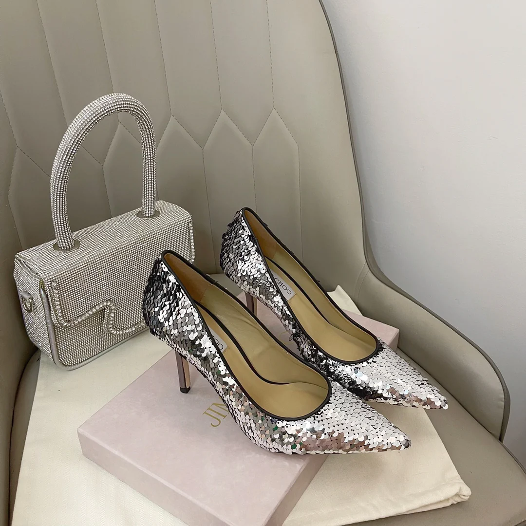 Jimmy - Туфли на шпильке с пайетками - Туфли на высоком каблуке