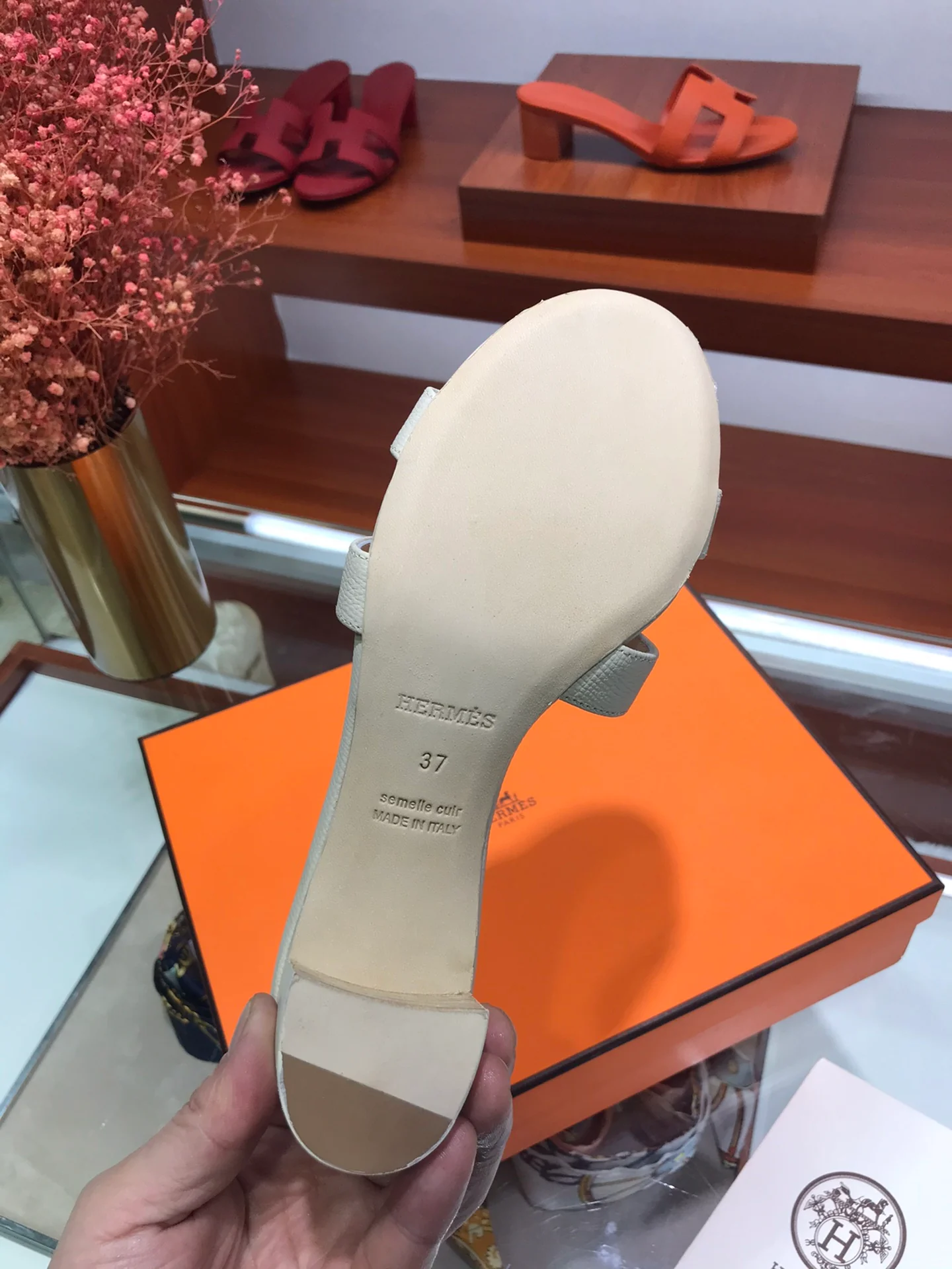 Сандалии Hermes на среднем каблуке-1