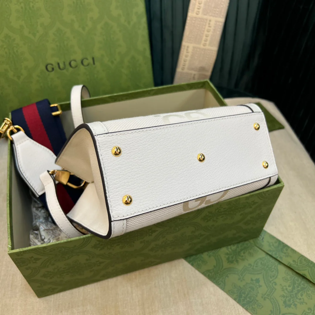 Сумка Gucci из бамбука - 20x16x10 см - белая