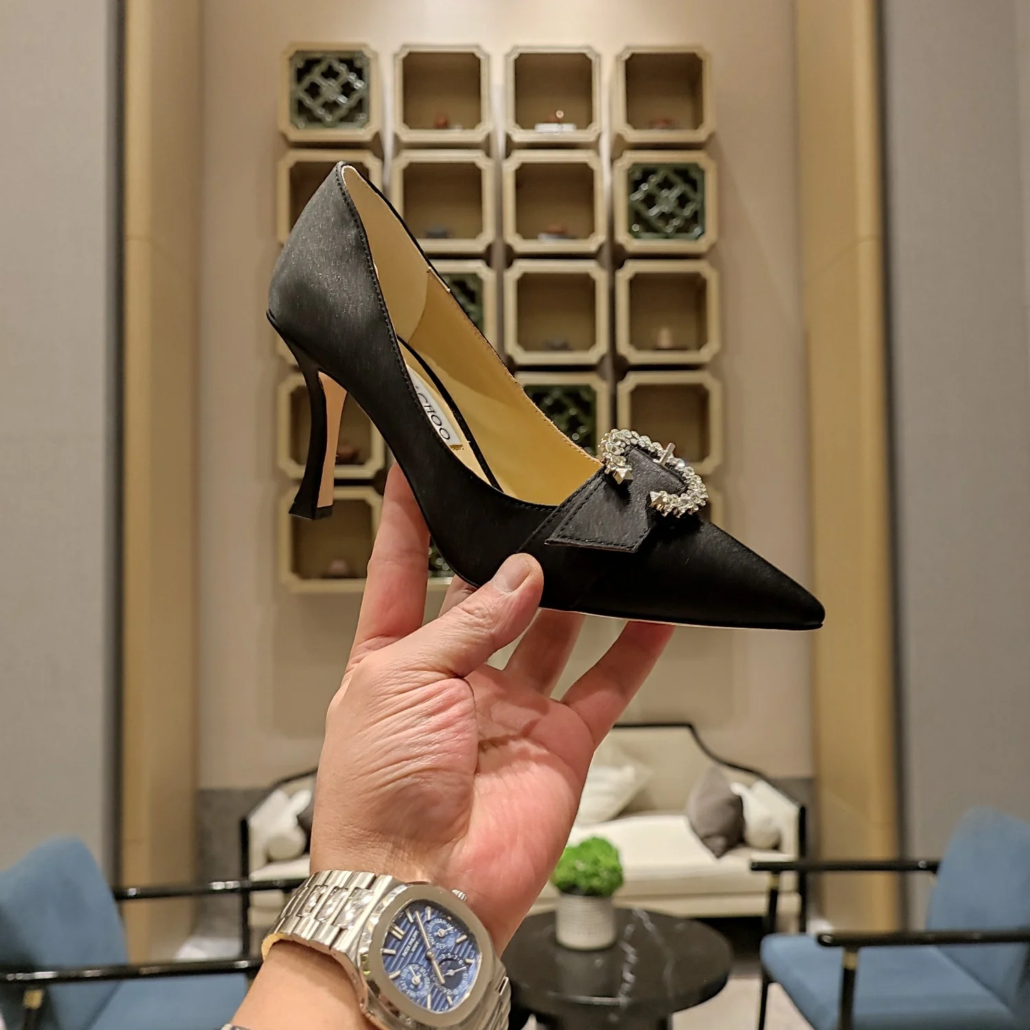 Высокие каблуки из шелкового атласа Jimmy