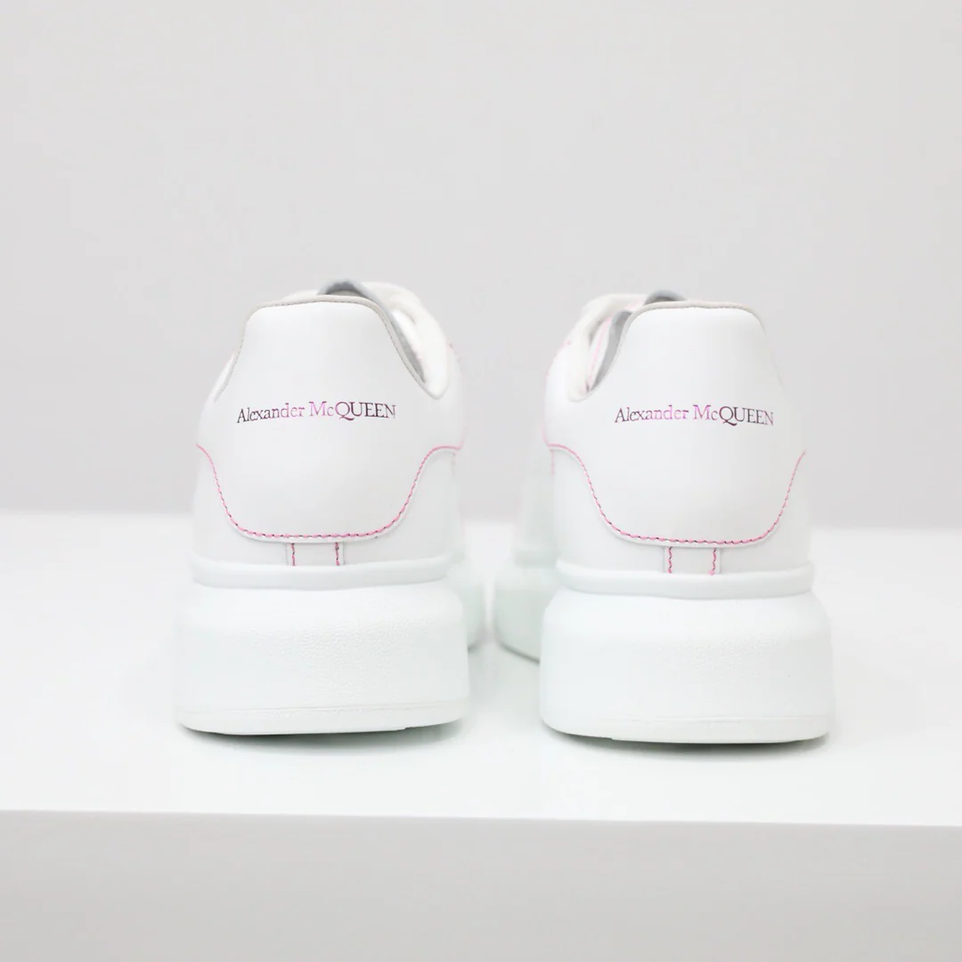 McQueen - Классические белые кроссовки - Розовые полоски