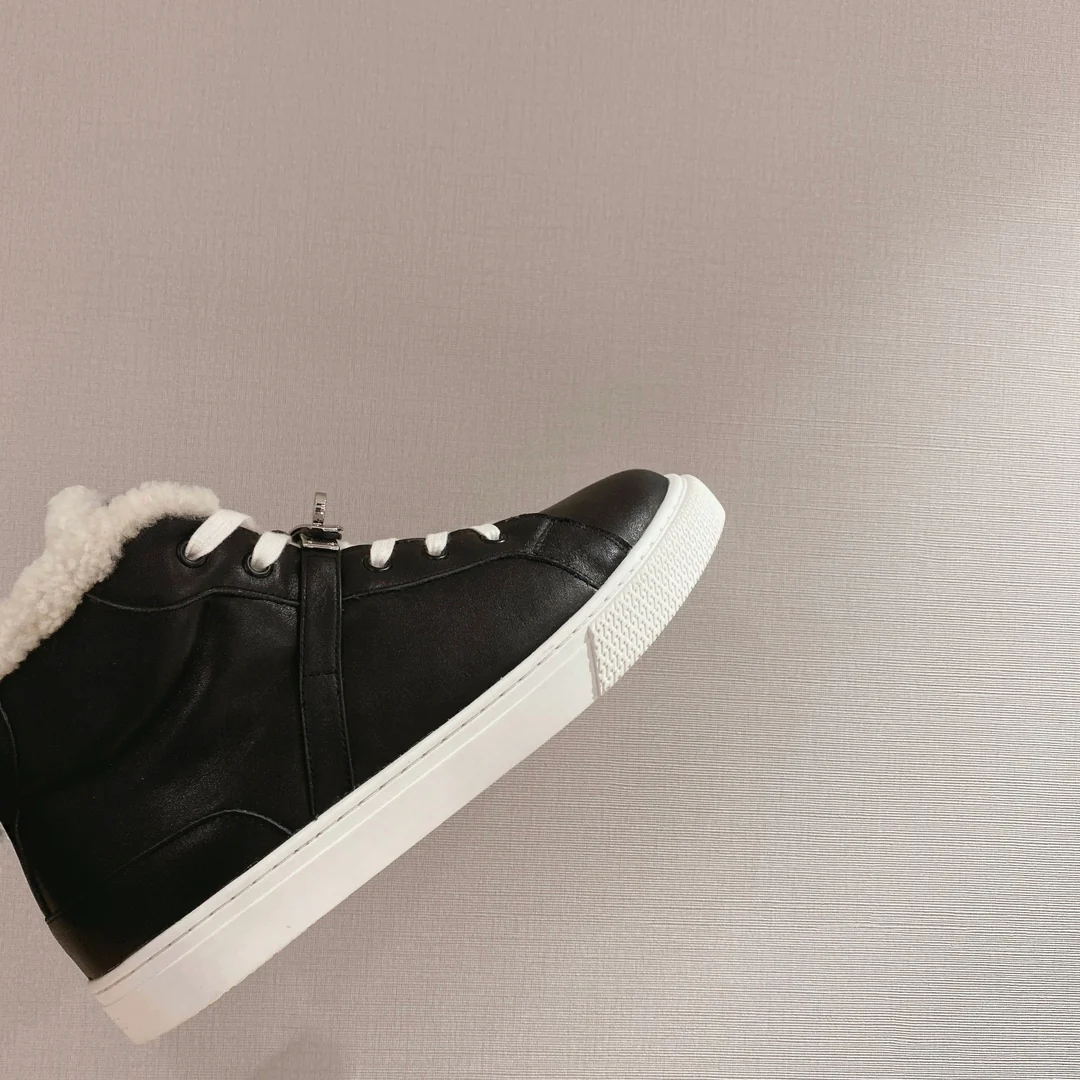 Высокие шерстяные кроссовки Hermes Kelly - унисекс - черные