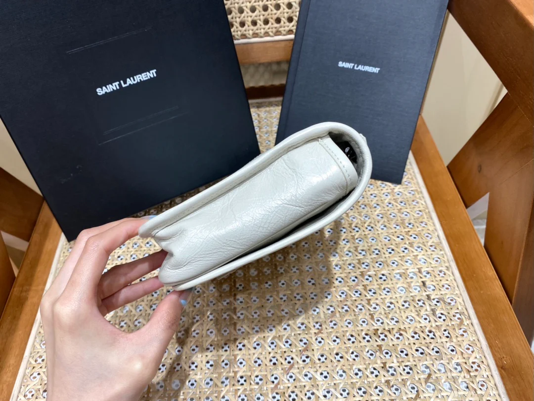 Маленькая сумка через плечо YSL-niki-Chain, белая.