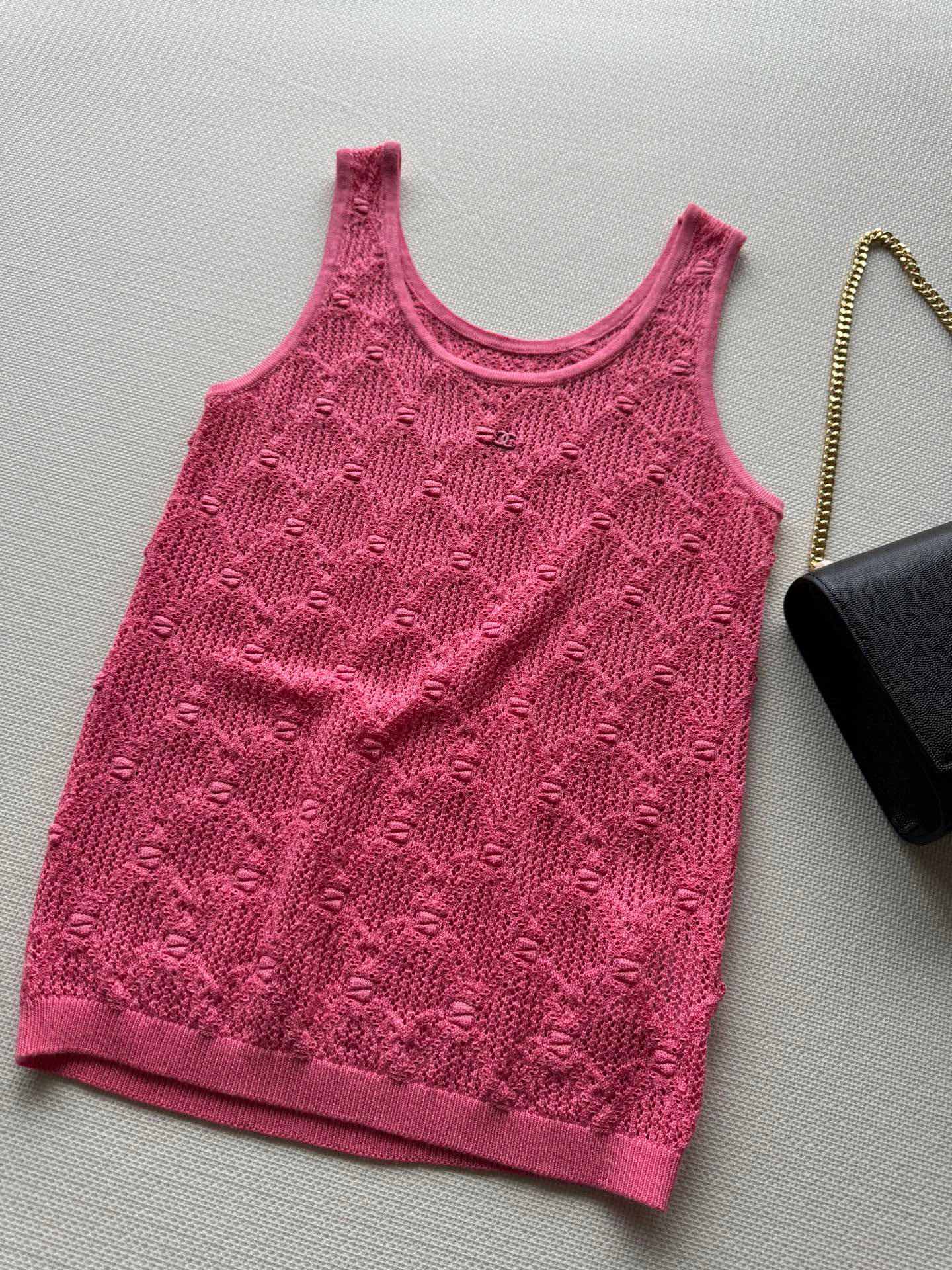 Жилет в стиле Chanel - 2403 - Новый розовый жилет