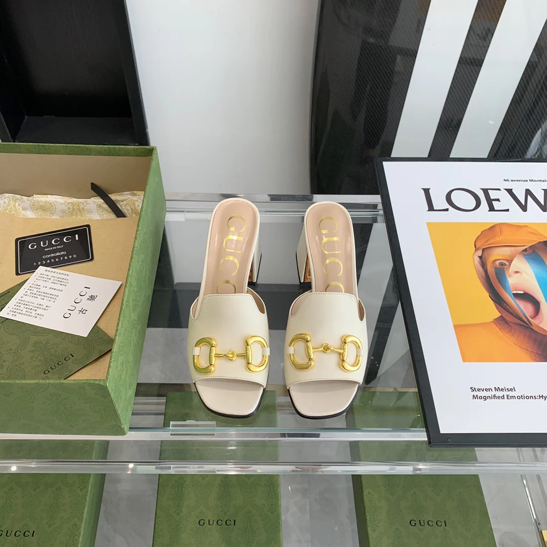 Босоножки Gucci с квадратным носком и низким каблуком - 1