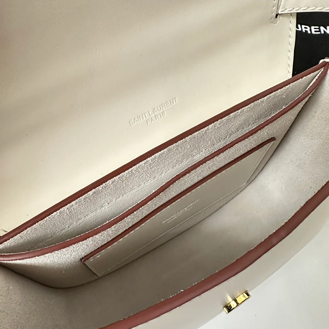 Сумка-седло YSL-Kaia-Off-White