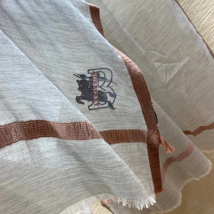 Burberry - Премиальный водорастворимый кашемировый шарф - Серый