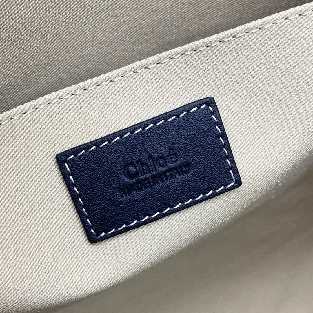 Сумка-тоут Chloe Woody - Большая - Черно-синяя