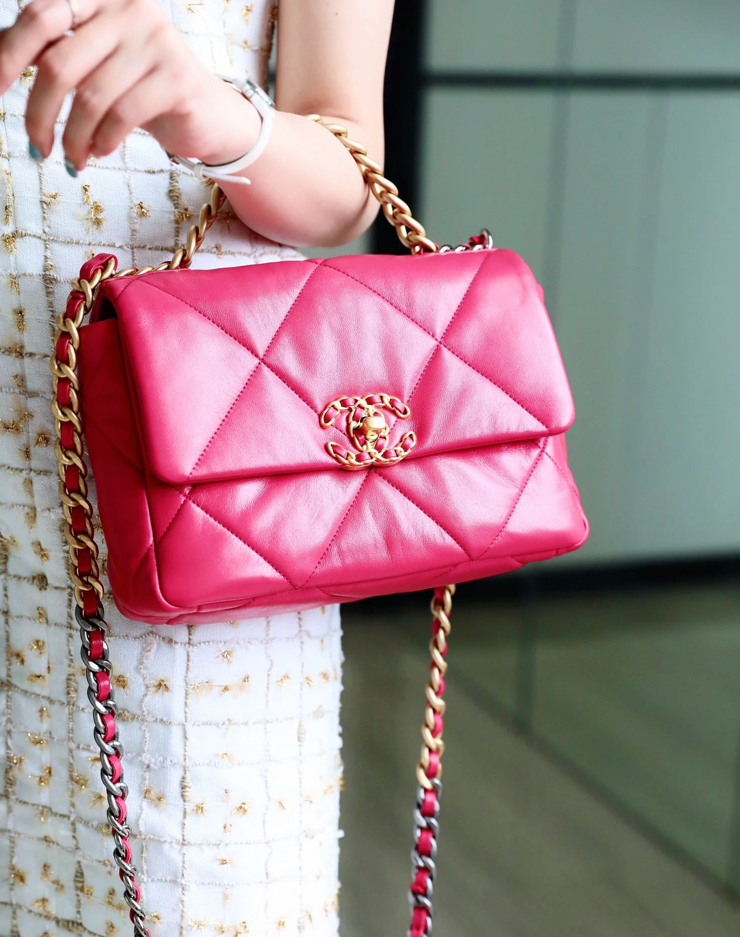 Сумка Chanel 19 - маленькая, розовая