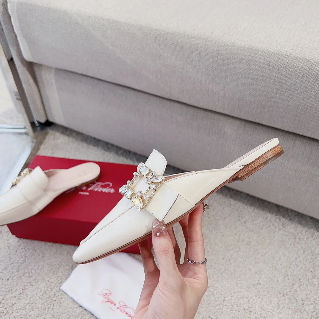 Обувь RV - Лоферы ?Версаль? с ромбовидной пряжкой - белые