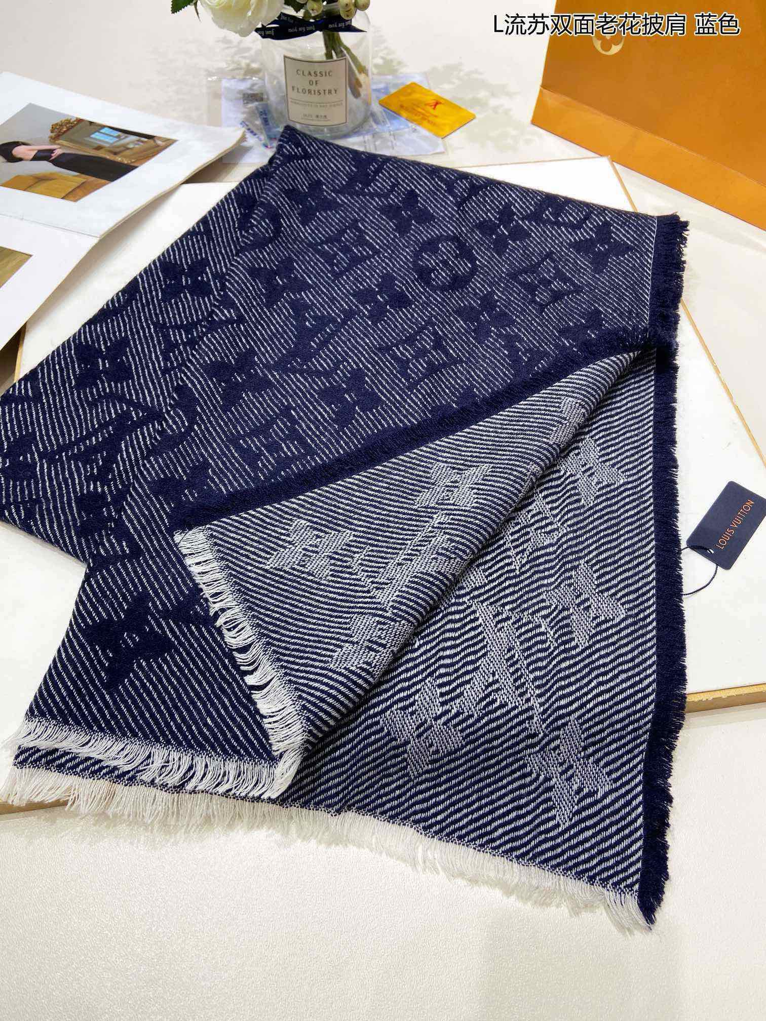 Шарф/шаль LV 2024 Monogram - синий