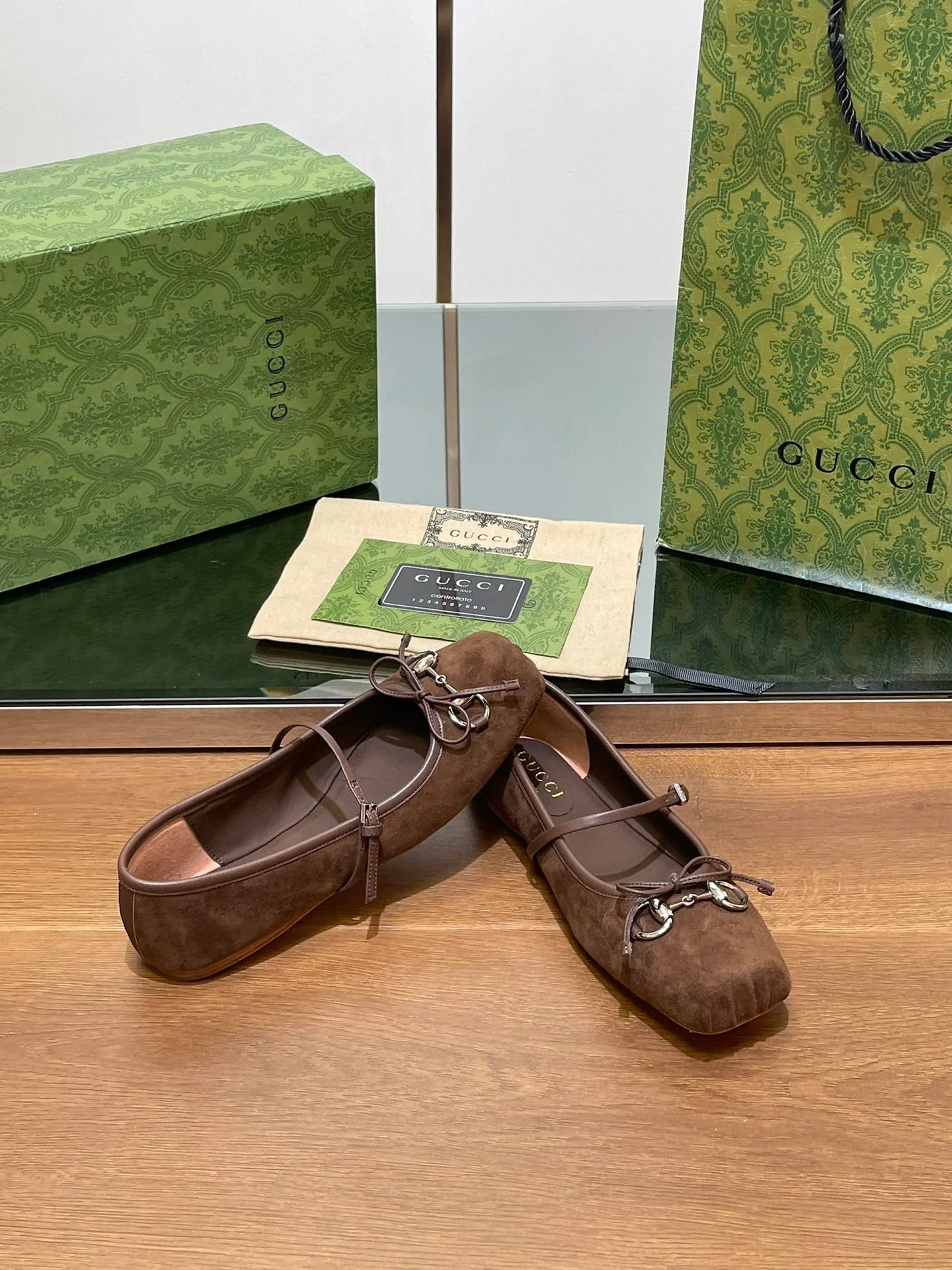 Балетки Gucci 2024 - Кофейно-коричневые