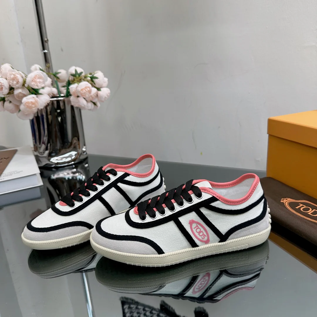 Повседневные балетки Tods - белые и розовые