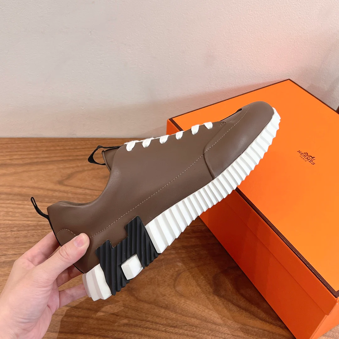 Повседневные туфли Hermes 2024 - Кофейно-коричневый - 1