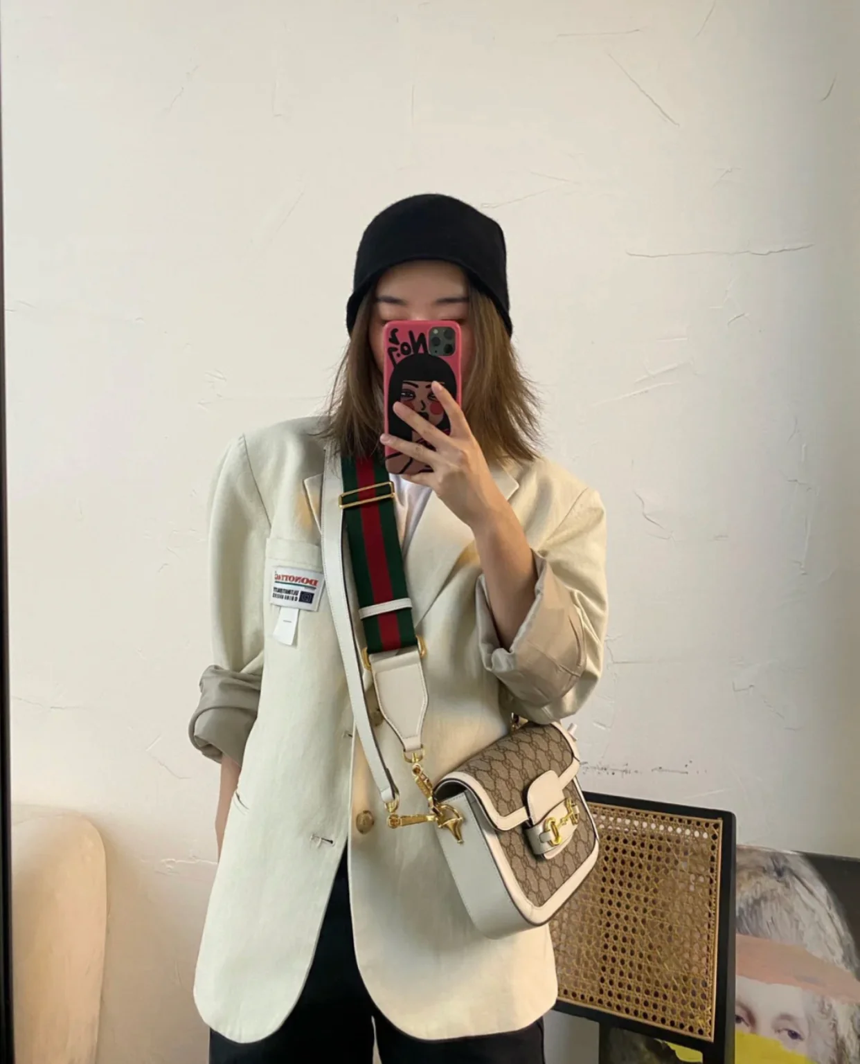 Сумка-седло Gucci 1955 с пряжкой в ??виде подковы - маленькая, 20-5 см-1