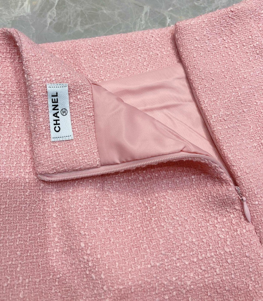 Chanel 2403 - Элегантная твидовая юбка для костюма - Оранжево-розовая
