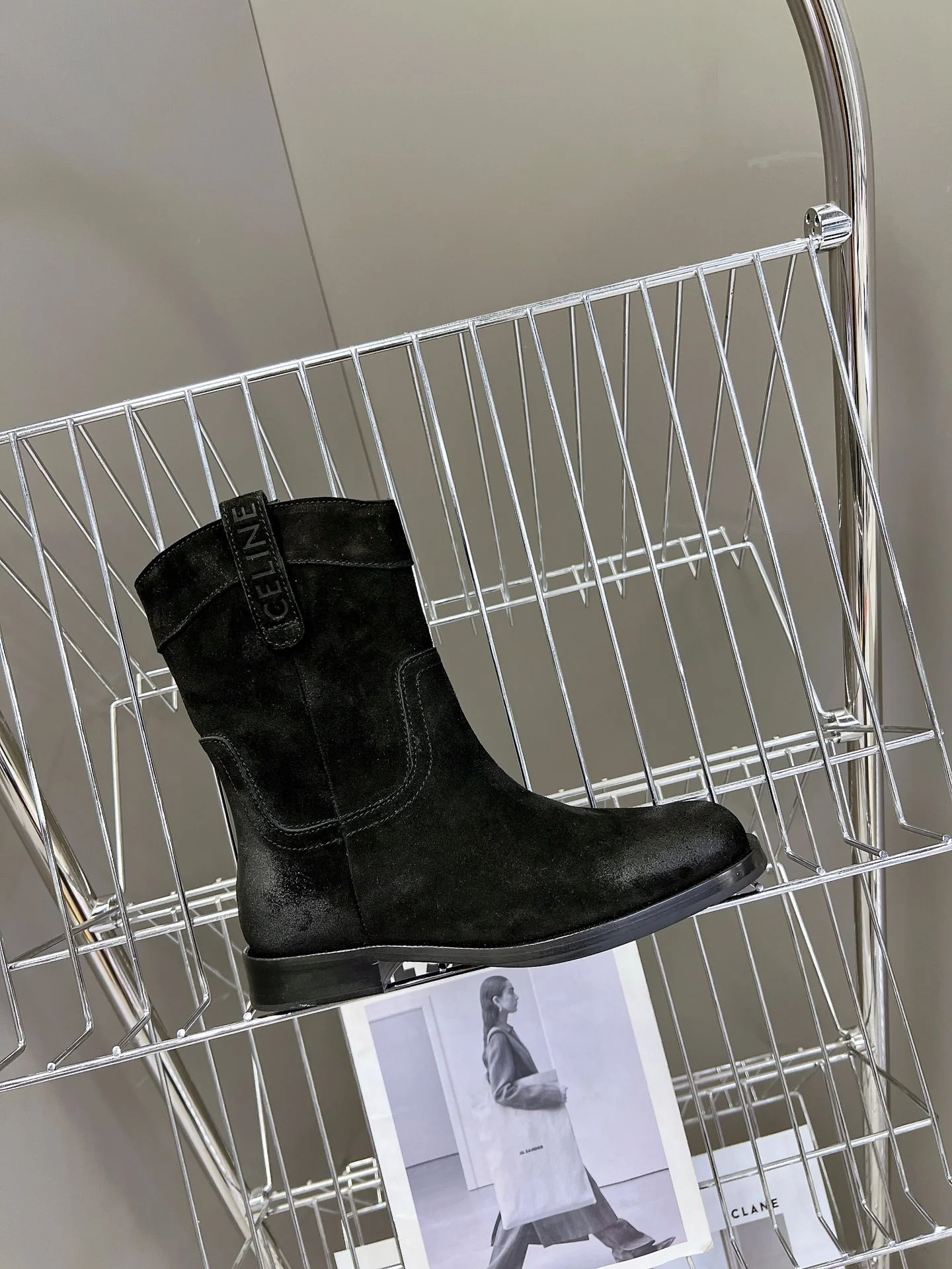 Ботильоны Celine 2024 из денима - черные