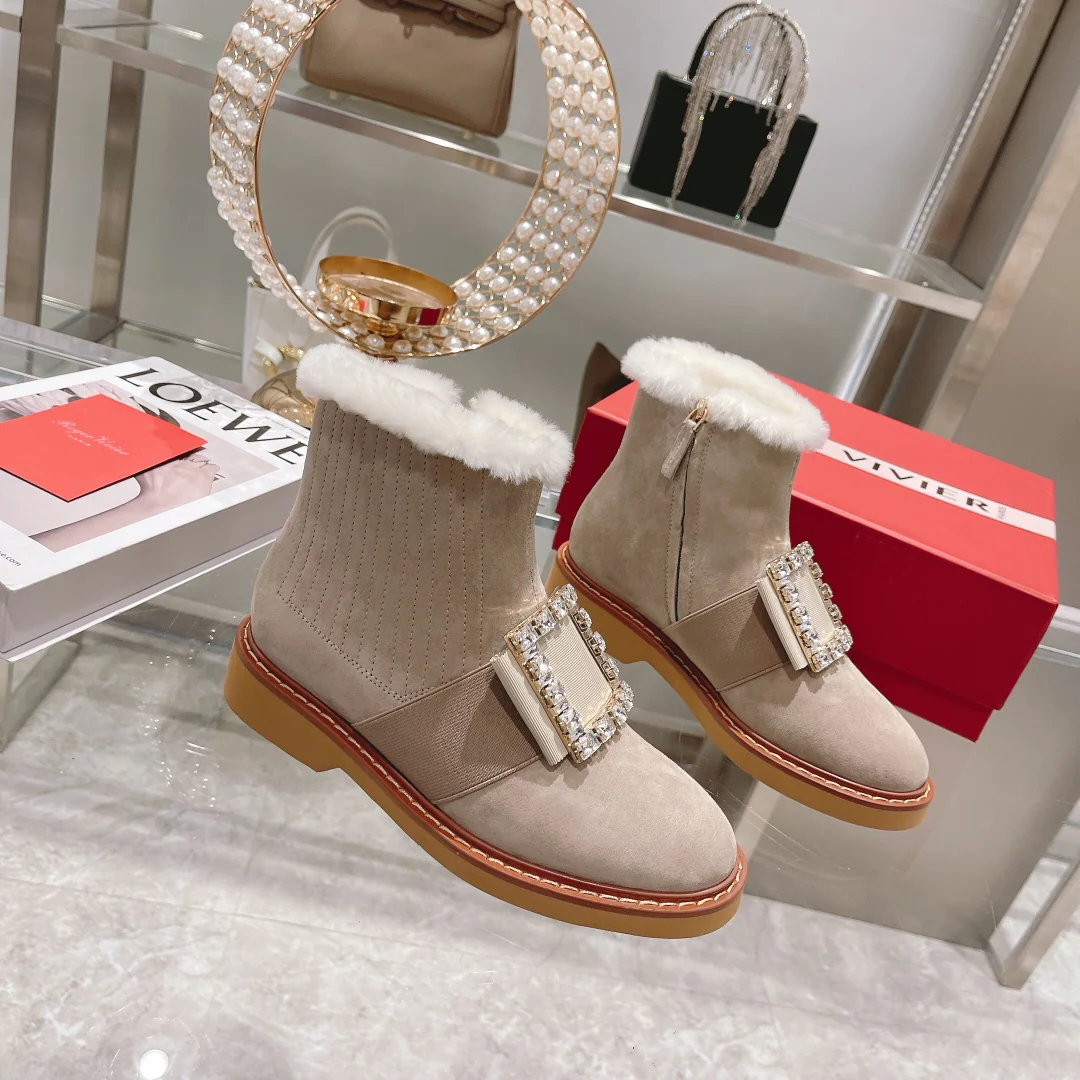 Новые уникальные ботильоны на каблуке RV, улучшенная версия, шерстяные ботинки.