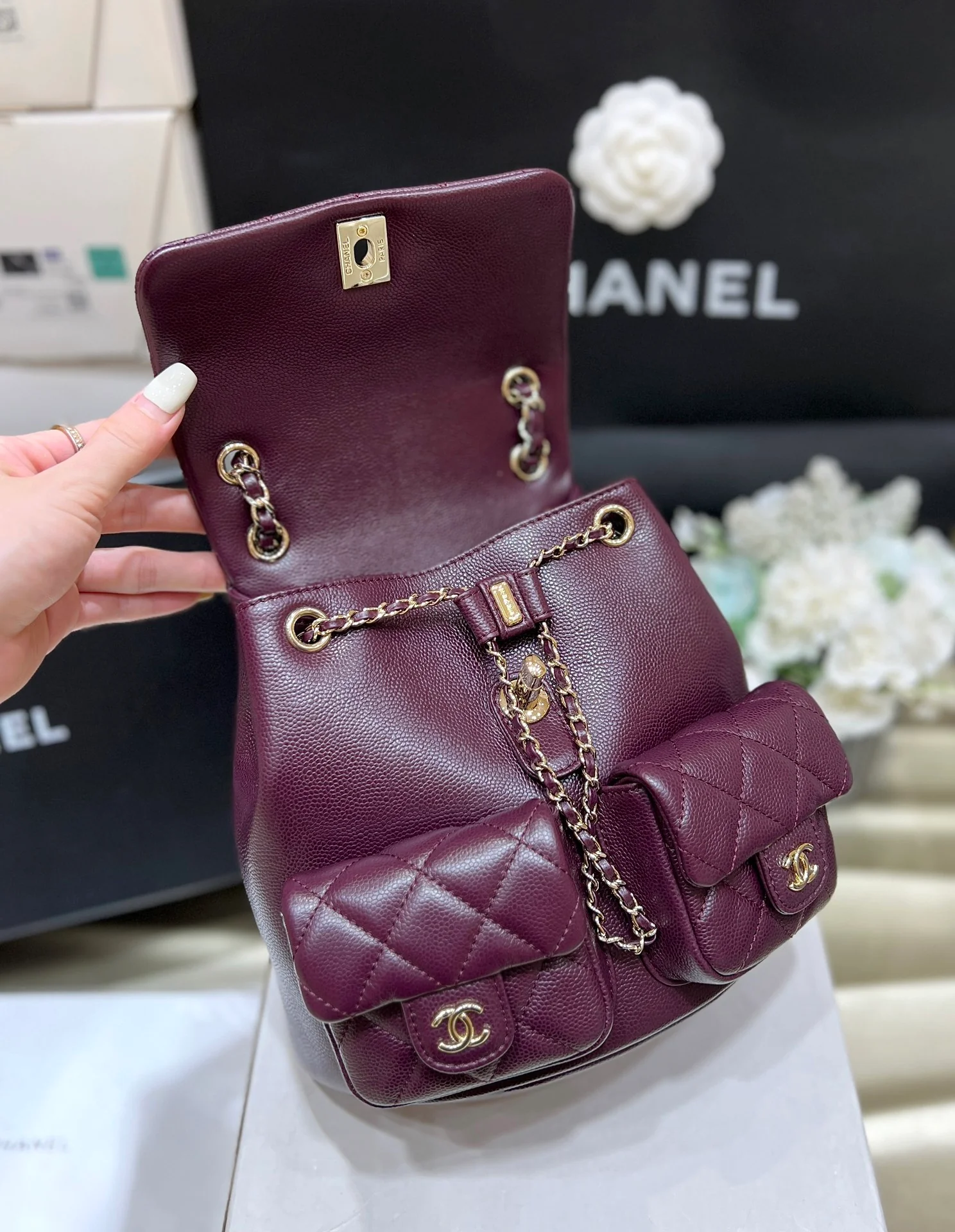 Рюкзак Chanel-Duma Frog — бордовый