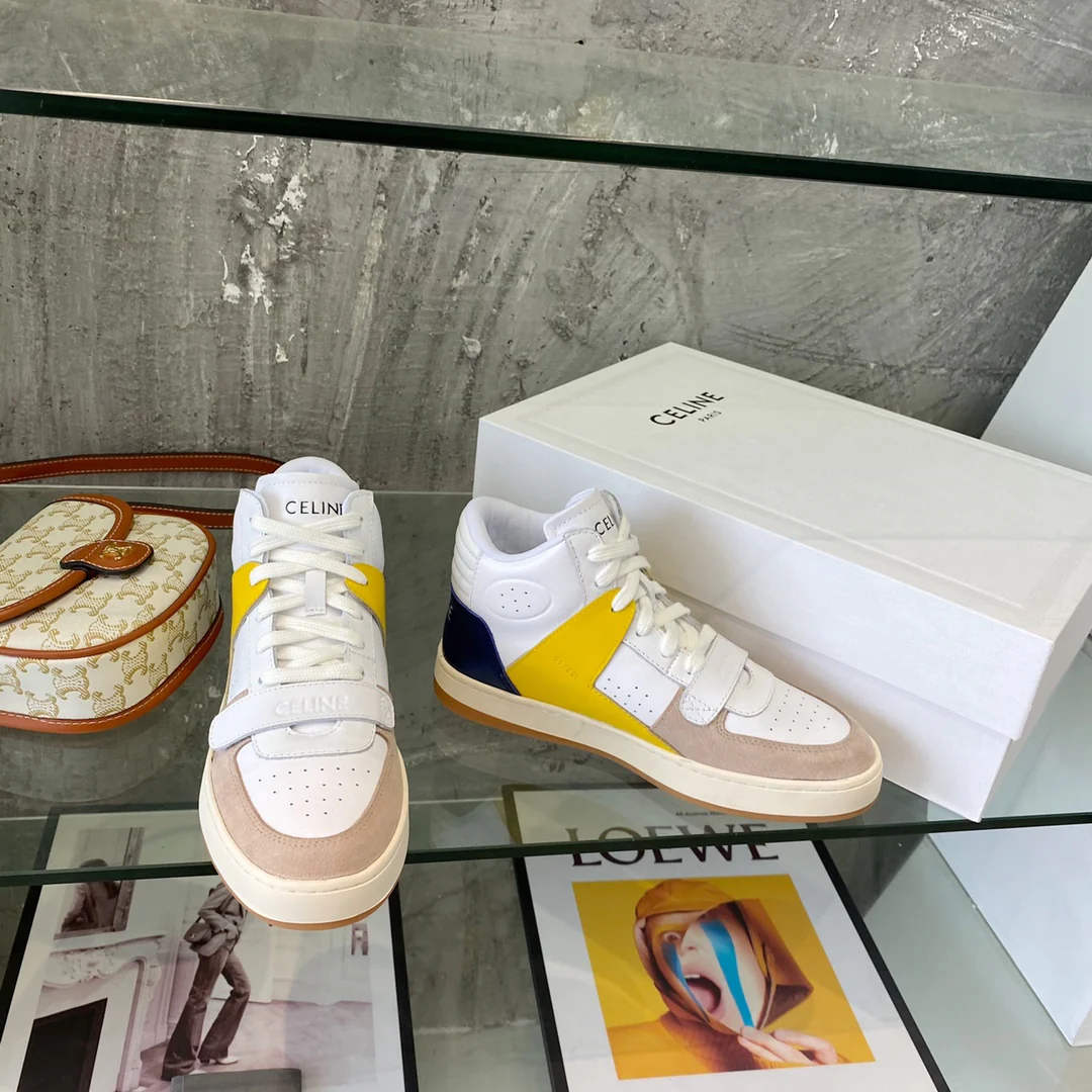 Спортивные повседневные высокие кроссовки Celine в стиле ?колор-блок?