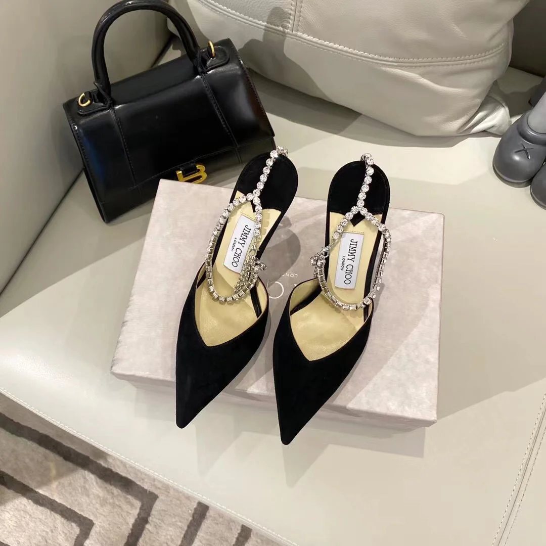 Jimmy - Цепочка с крестом и стразами - Туфли на высоком каблуке - 1