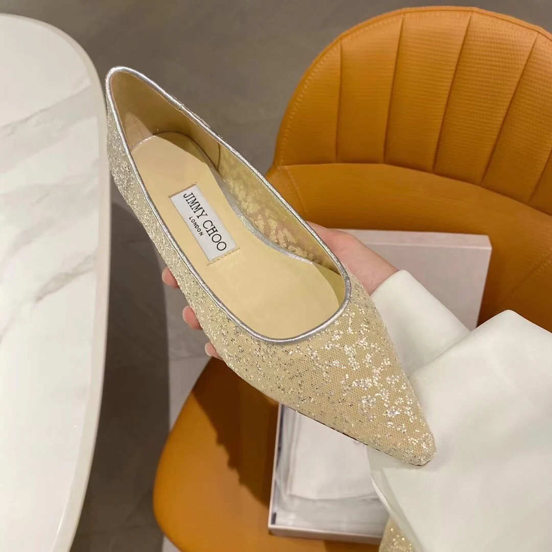 Коллекция Jimmy Mesh Sequin - Туфли с острым носком - Балетки - Туфли на высоком каблуке