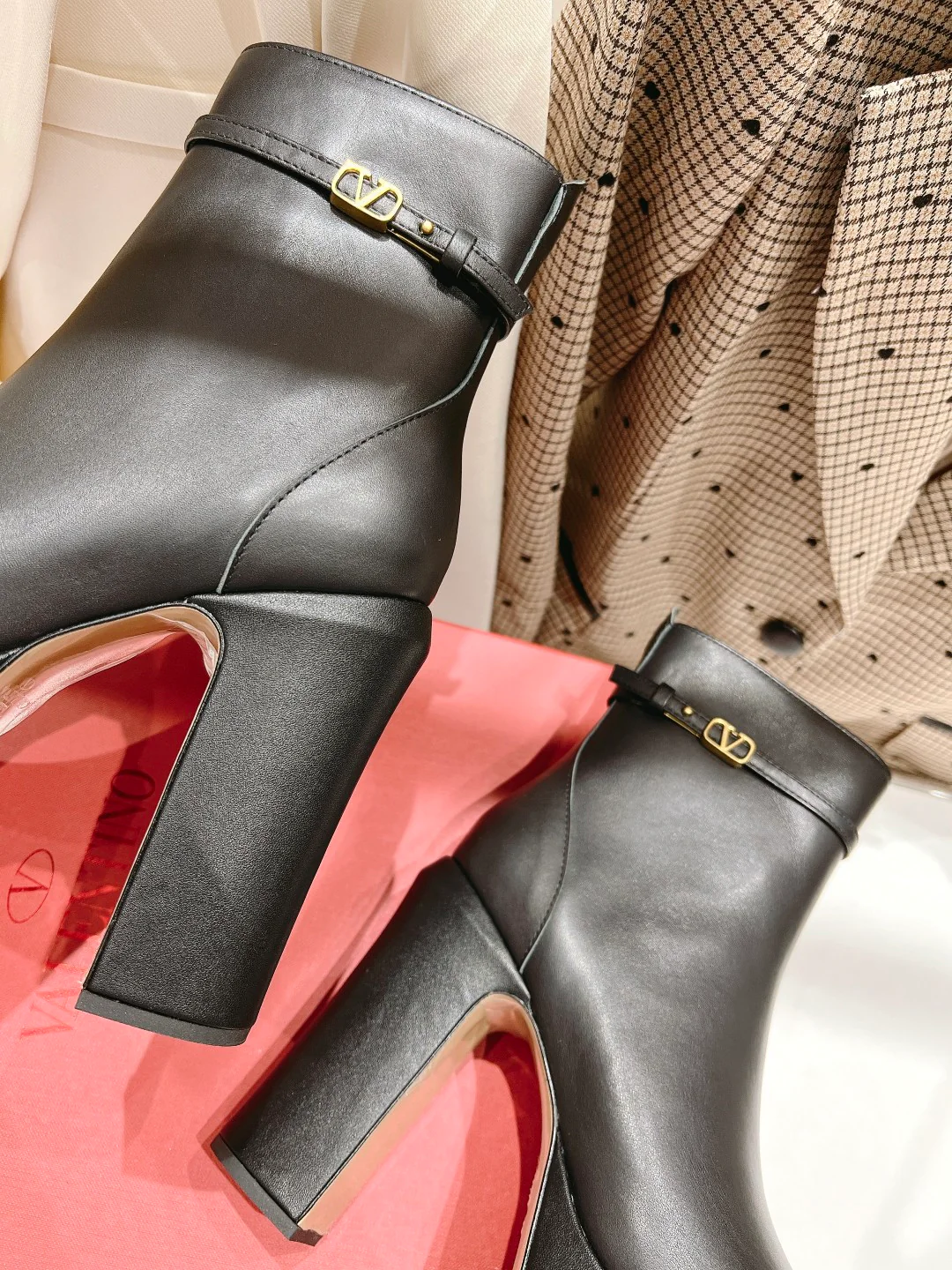 Водонепроницаемые сапоги на высоком каблуке Valentino - черные