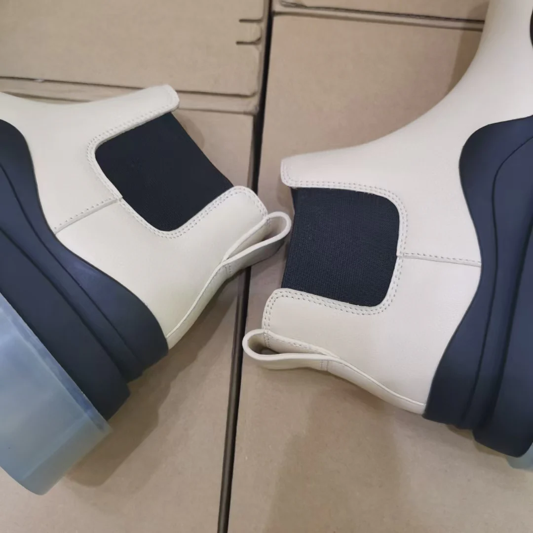 BV - Прозрачная подошва - Платформа - Белые ботинки - Высокие ботинки