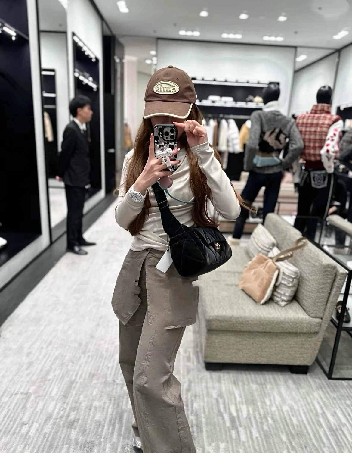 Сумка для лыж Chanel 24n-Coconige, маленькая, черная.