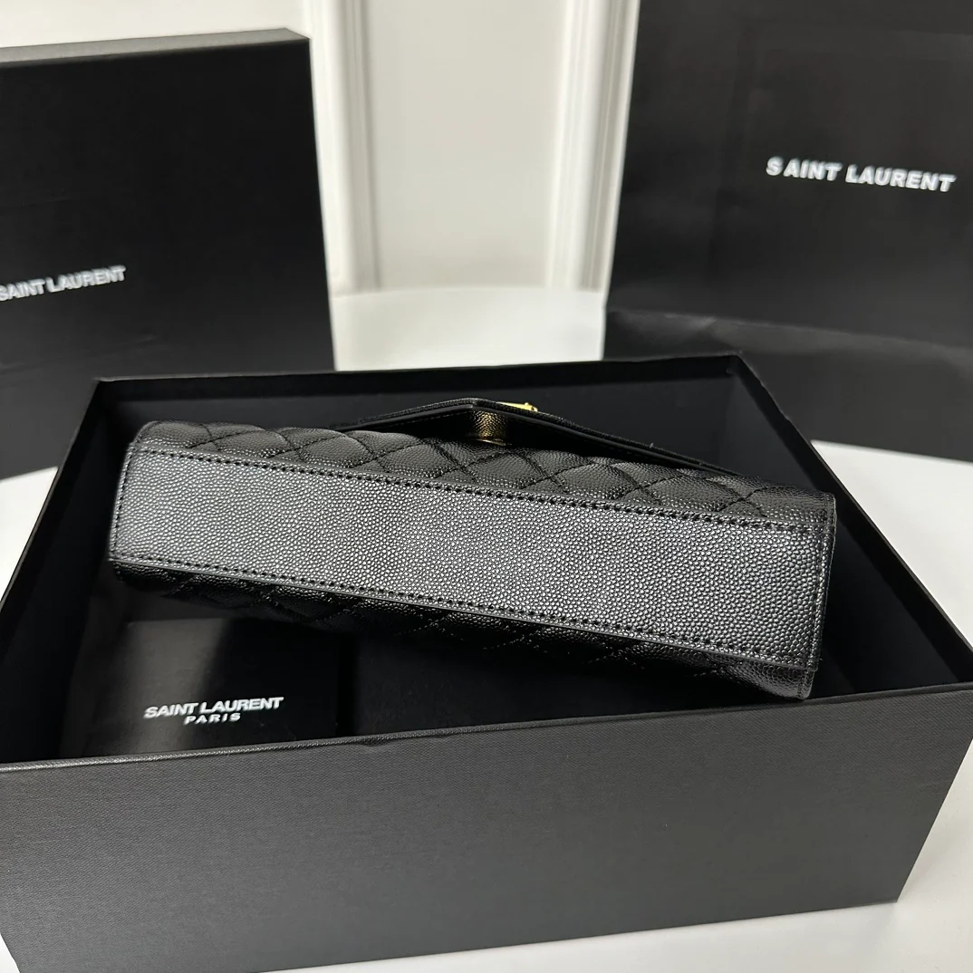 Конверт YSL, маленький, черный и золотой