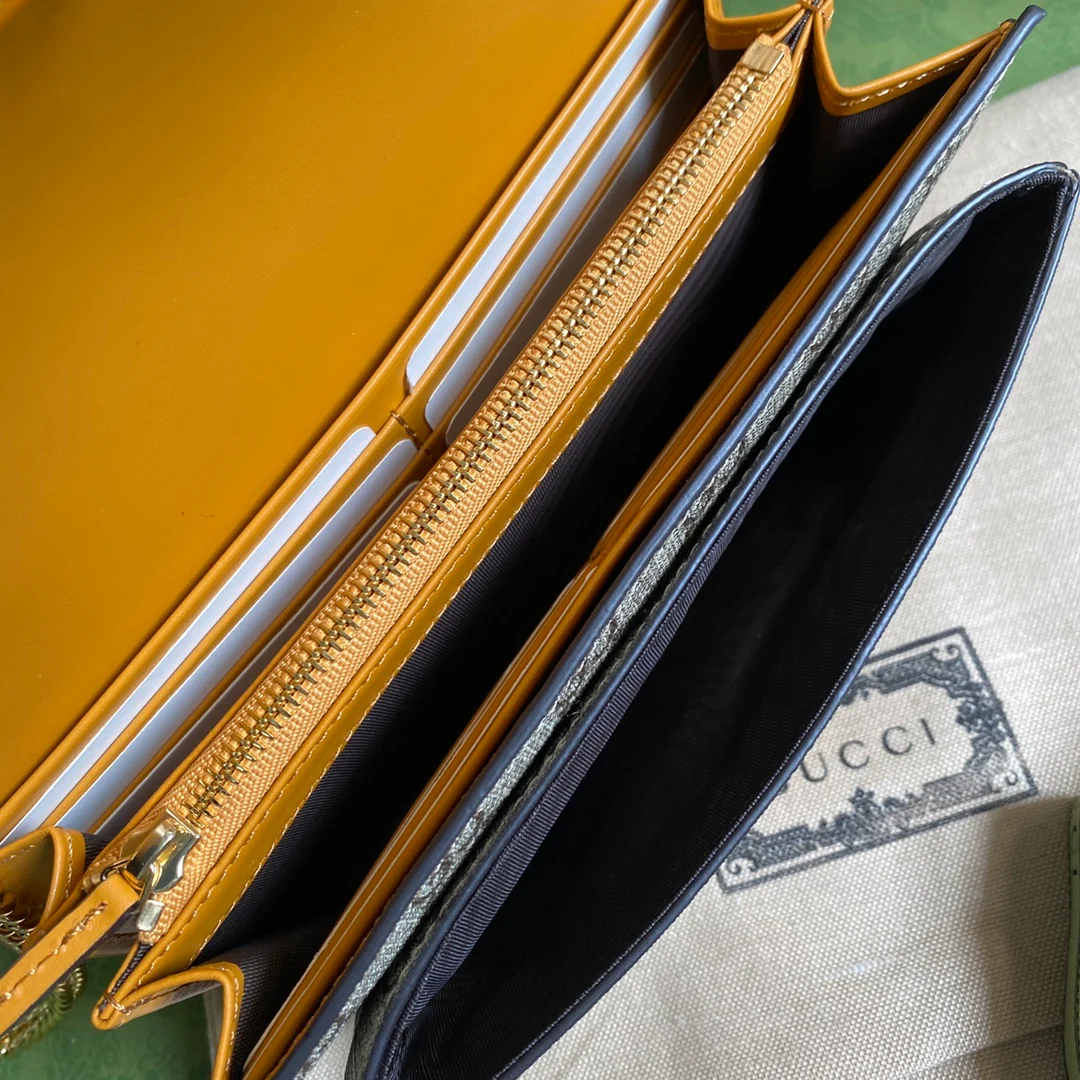 Сумка Gucci с замком и цепочкой - длинный кошелек