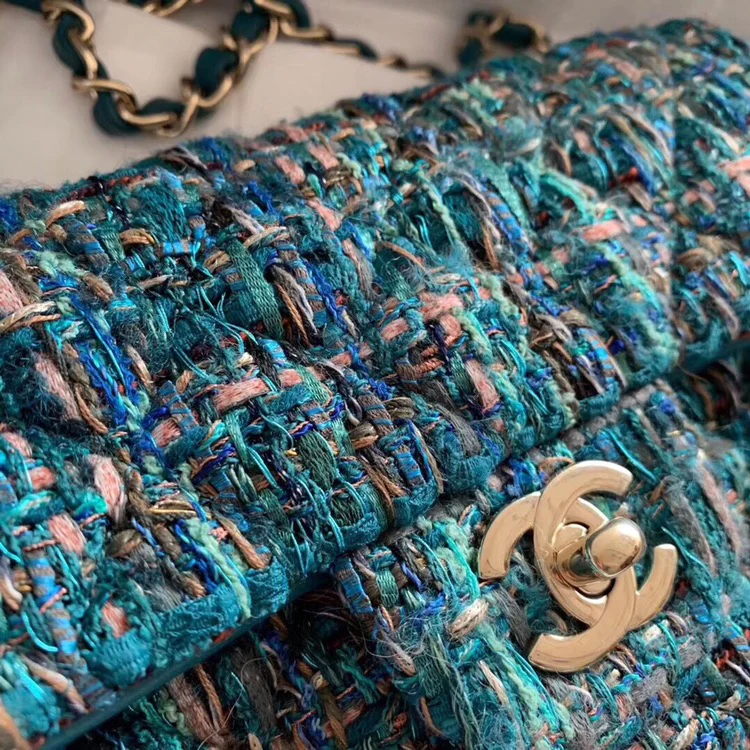 Плетеная сумка Chanel CF - темно-синяя