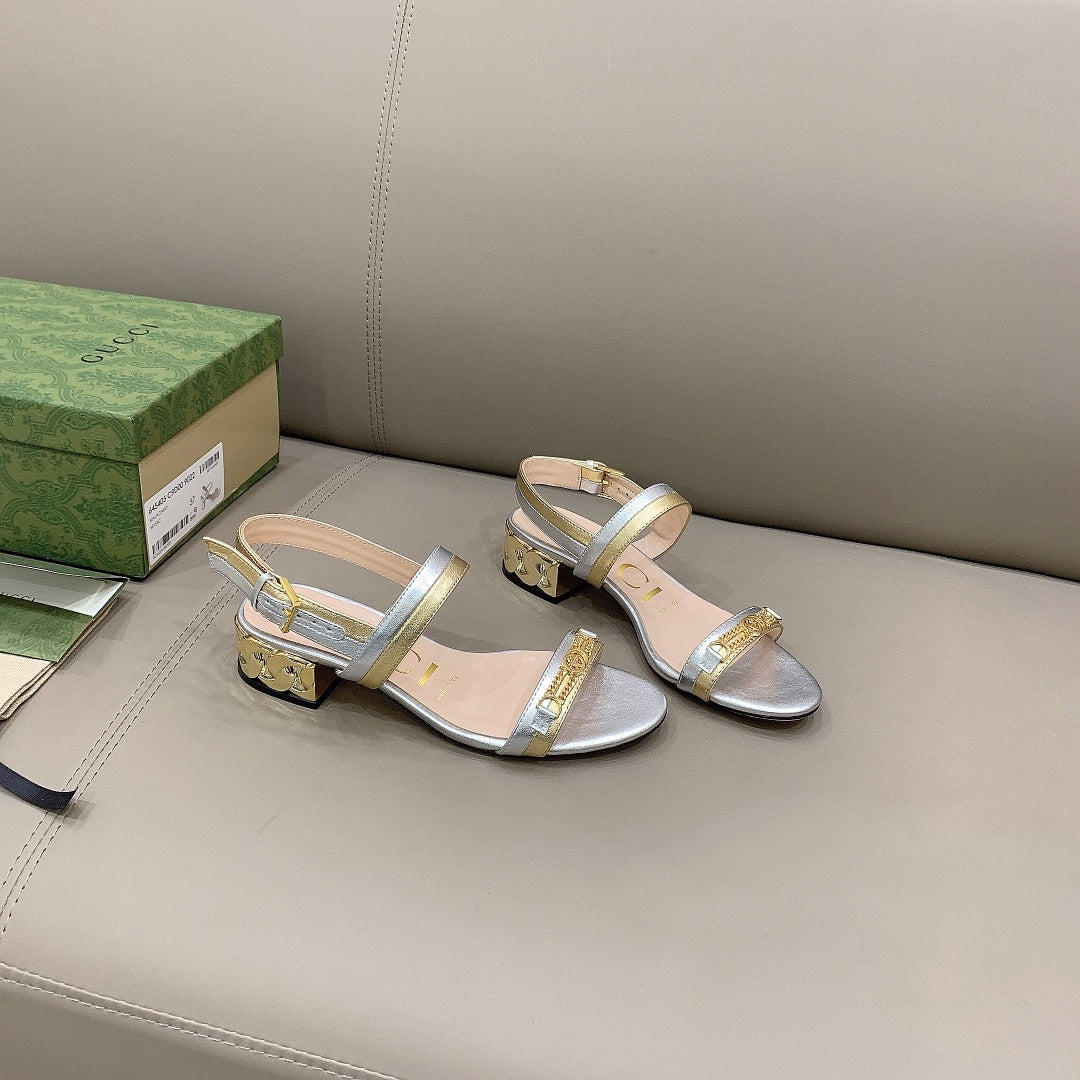 Gucci - Сандалии на низком каблуке