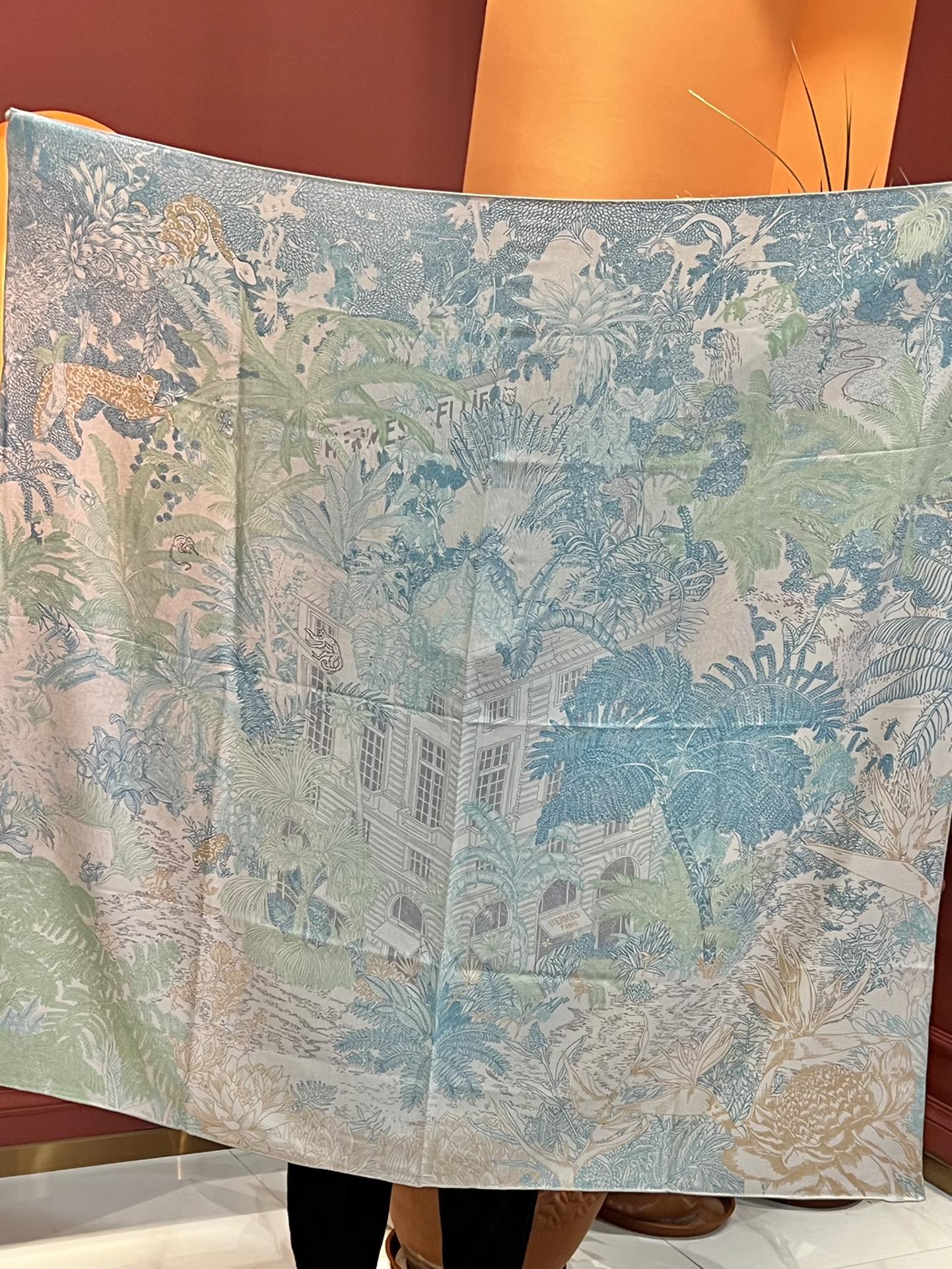 Hermes - Премиальный двусторонний квадратный шарф - 140 см - 70% кашемир - 30% шелк - 1 шт.