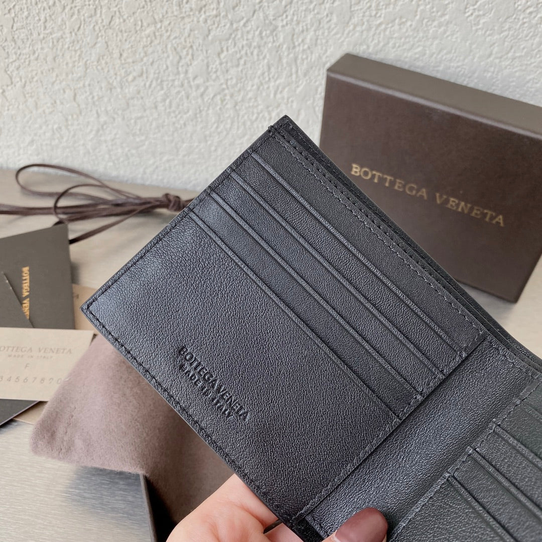 BV-大编织格子 短夹 羊皮 12×12cm