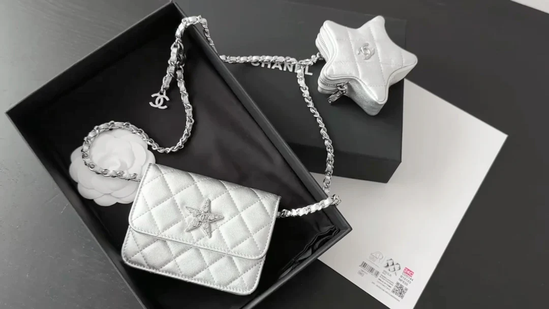 Новинка весны/лета от Chanel - Мини-сумка через плечо Chanel 24c - Серебристая