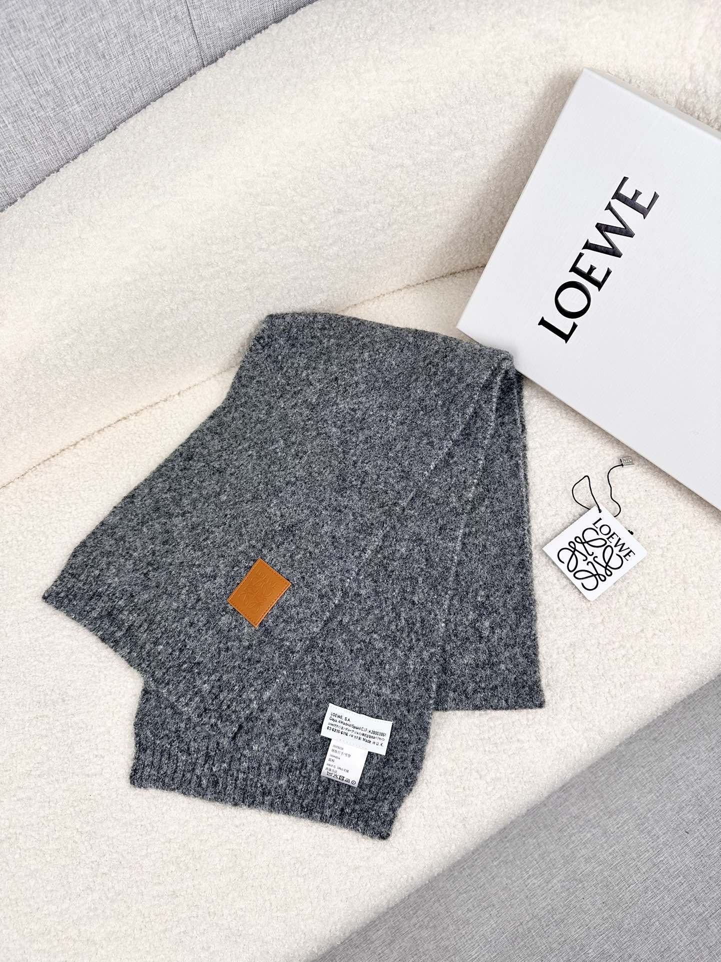 Однотонный кашемировый шарф Loewe 2024 - 170-25