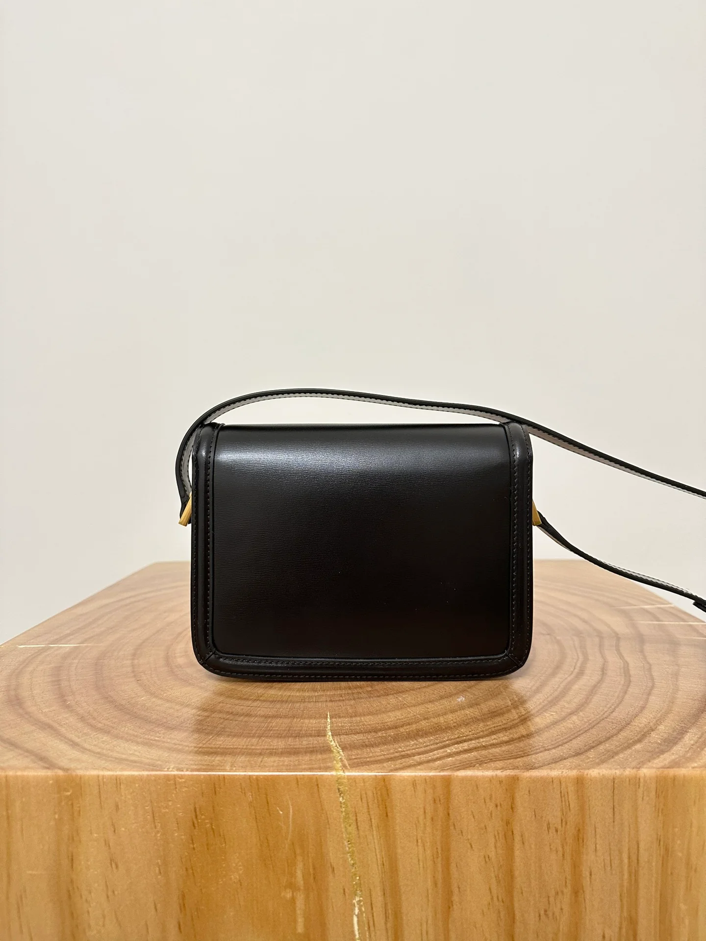 YSL Box Saint Laurent Tofu Bun Small Black with Aprilcot Finish