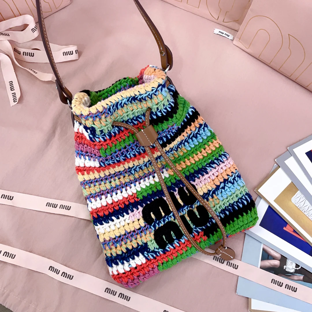 Miu Miu-5dn016-Luck Bag Woven Pouch