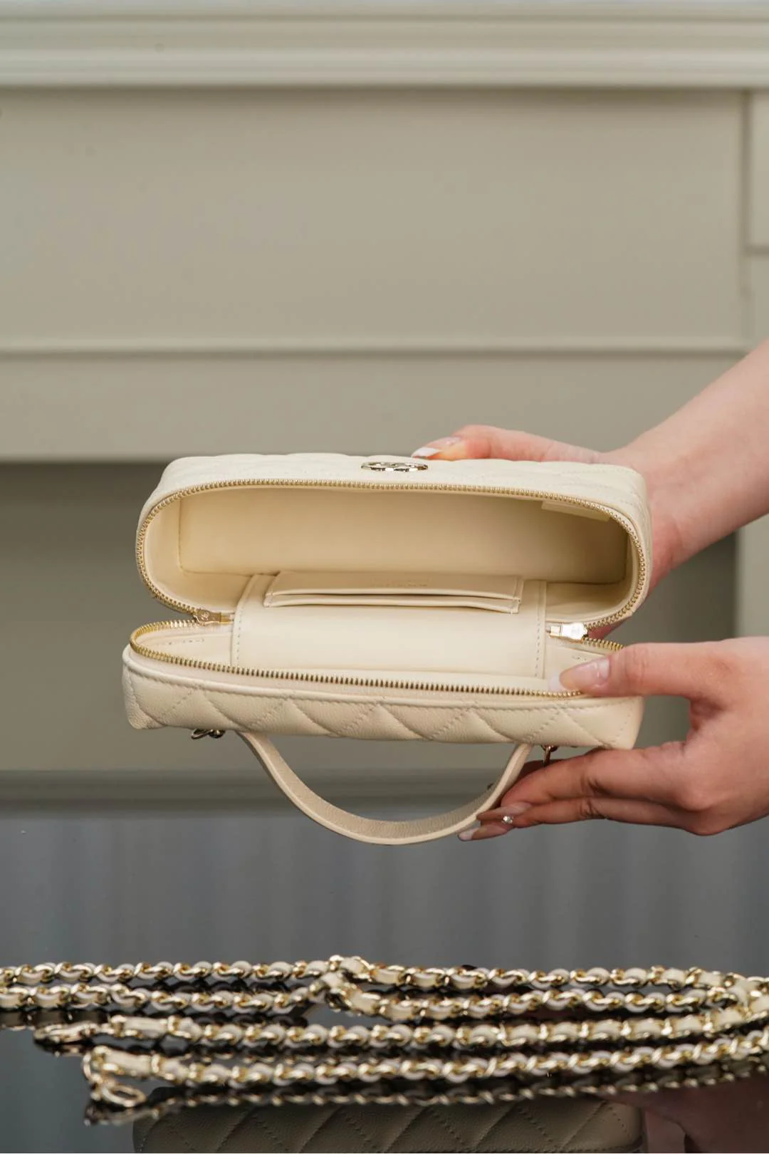 25 центов - Ручной пакет-коробочка - Личи Корова - Бежевый