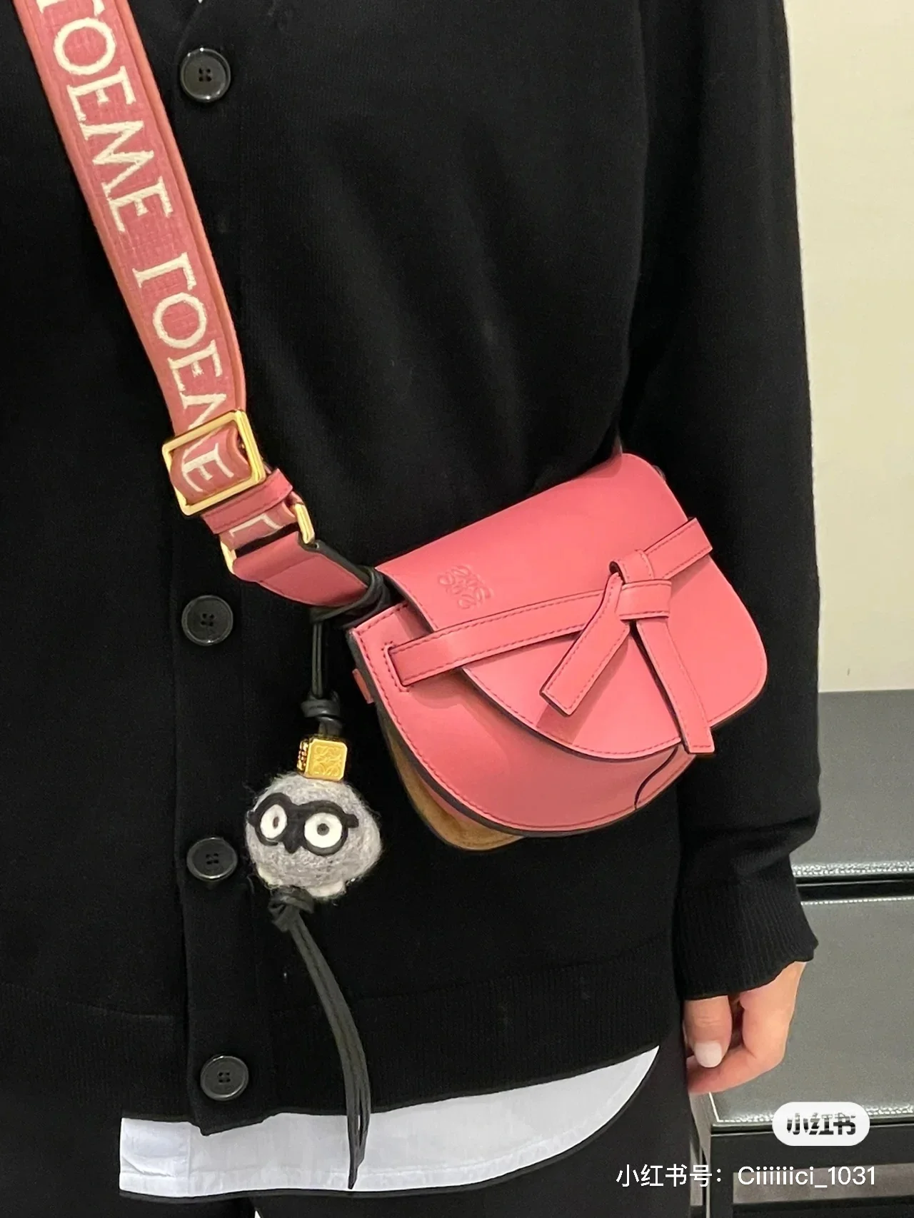 Сумка-седло Loewe Gate Dual Saddle Bag - Mini - персиково-розовая