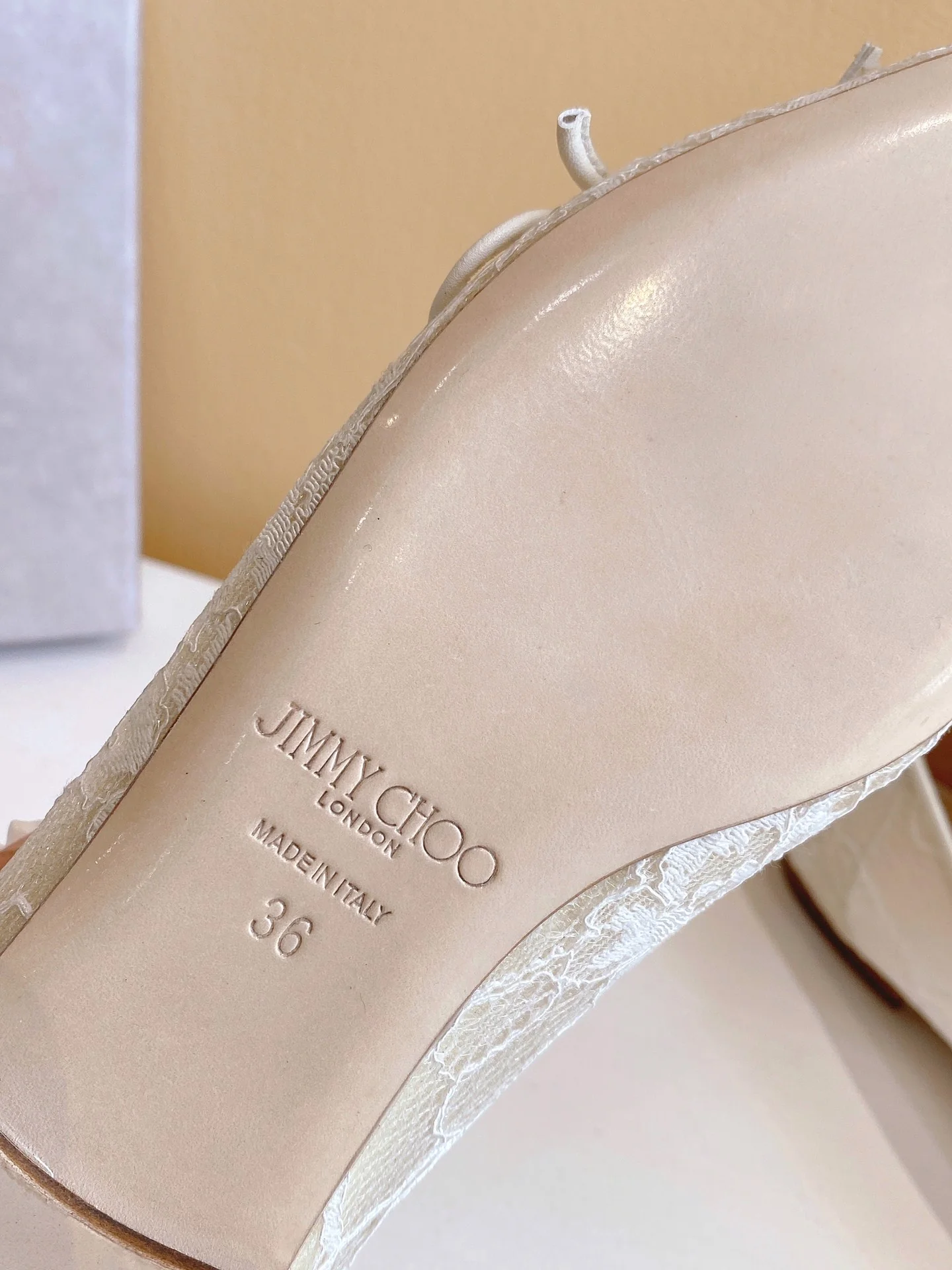 Туфли-балетки Jimmy 22ss из кружева и овечьей кожи - абрикосовые