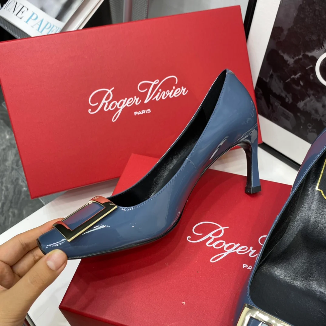 Каблук-банан RV-7-5 см - Туманно-голубой