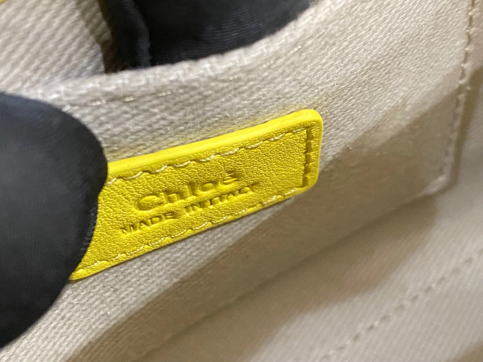 Сумка-тоут Chloe Woody, полностью кожаная, желтая, мини.