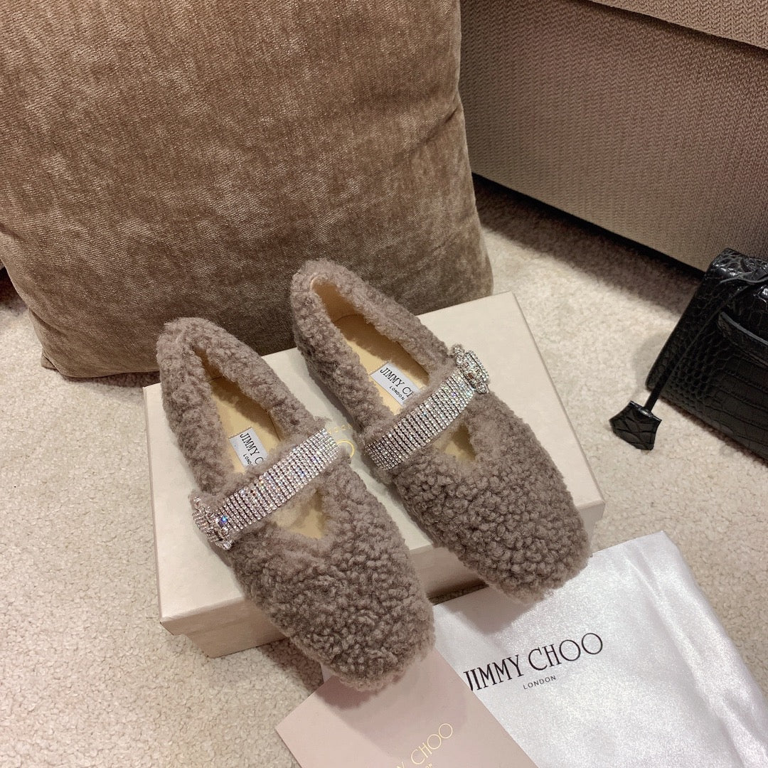 Джимми - Пушистые балетки - Серый плюшевый мишка